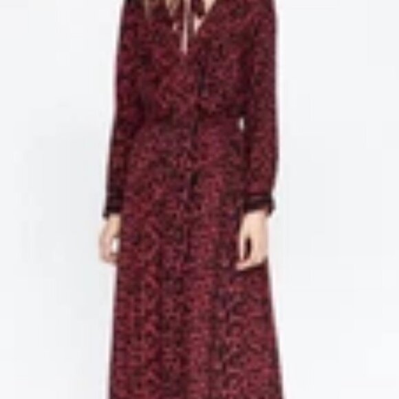 ZARA SIZE SMALL red and black animal print dress - Picture 6 of 12